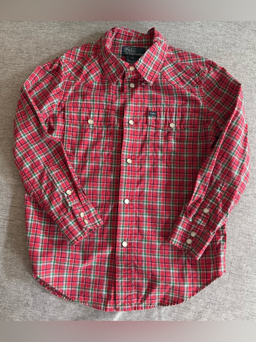 Polo by Ralph Lauren Red & Green Plaid Button Down Shirt - 5